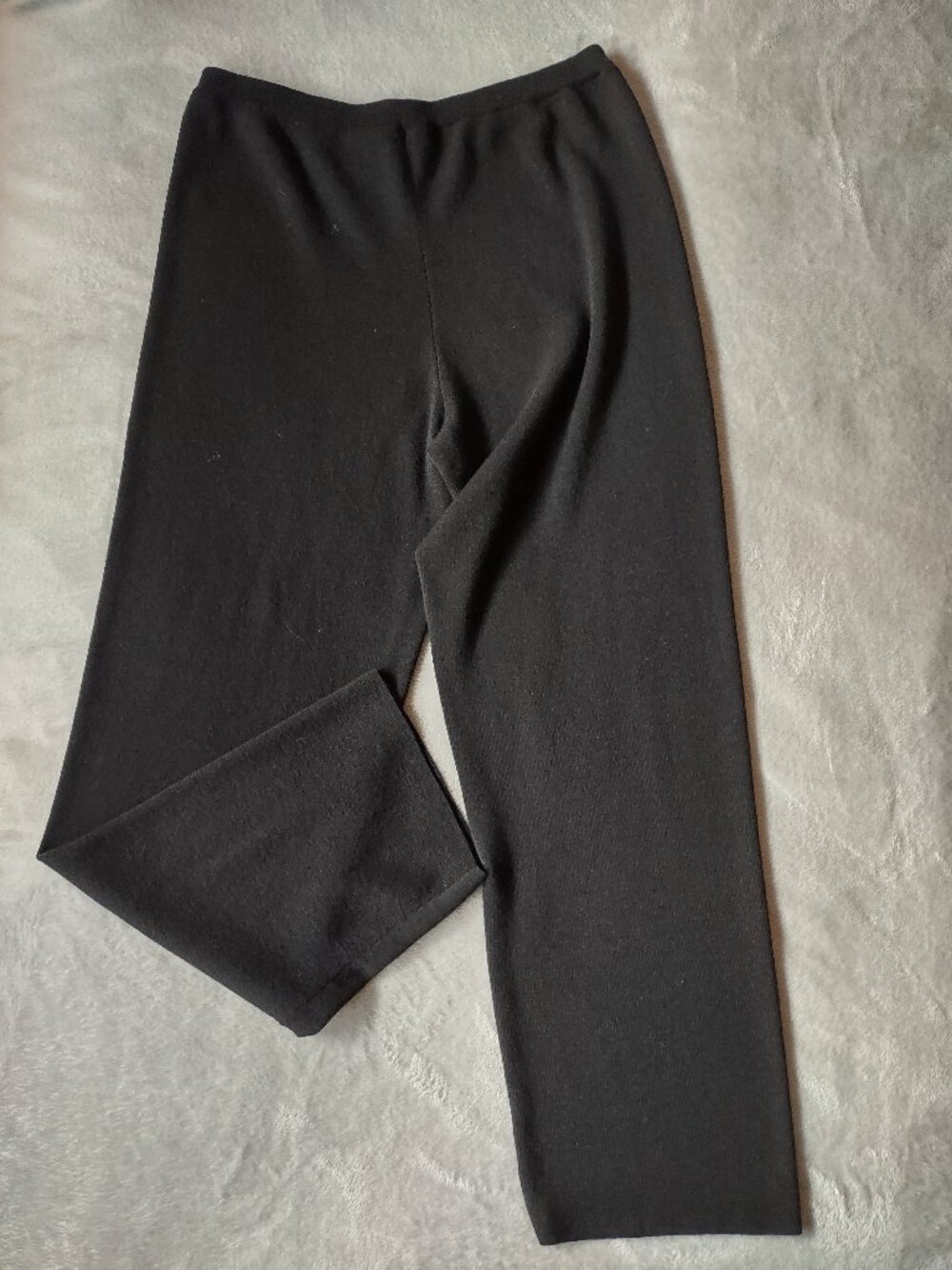 Eileen Fisher Women's L Black 100% Wool Wide Leg Pull On Pants Made in Italy